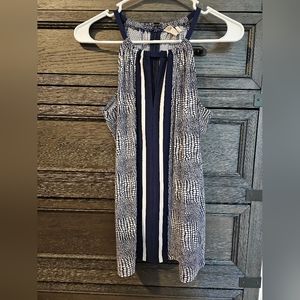Michael Kors | Navy Blue & White Sleeveless Top | Small